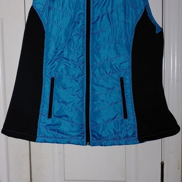 Exertek turquoise and black puffer vest  Sz XL - Picture 2 of 5